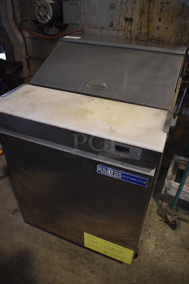 Kratos Model 69K-769HC Stainless Steel Commercial Sandwich Salad Prep Table Bain Marie Mega Top on Commercial Casters. 115 Volts, 1 Phase. 29x30.5x45. Tested and Working! - Image 2 of 6
