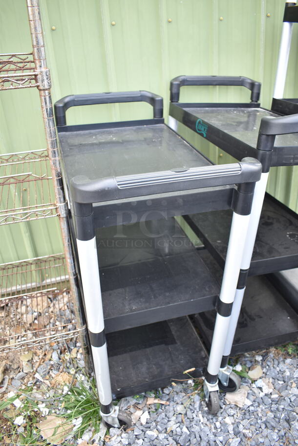 5 Various Poly Carts; Four Black 3 Tier and 1 Gray 2 Tier. 32x16x40, 34.5x17.5x31.5. 5 Times Your Bid! - Image 3 of 6