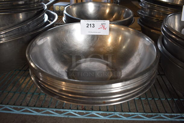 24 Various Metal Bowls. Includes 13x13x4. 24 Times Your Bid!
