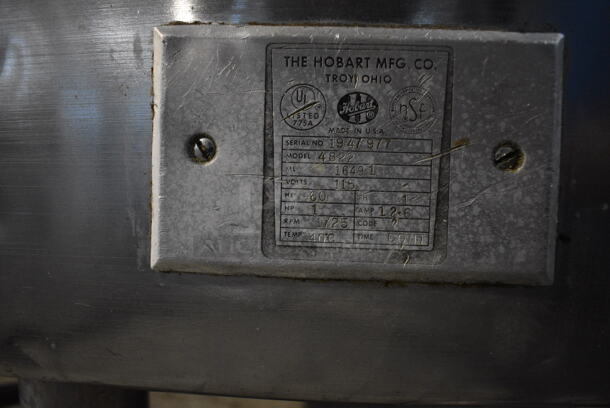 Hobart 4822 Stainless Steel Commercial Countertop Meat Grinder. 115 Volts, 1 Phase. 12x28x20. Tested and Working! - Image 3 of 6