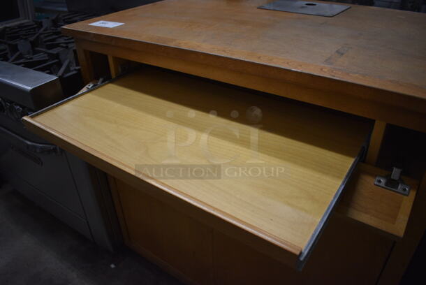 Wood Pattern Counter w/ Drawer and 2 Doors. 40x27.5x40 - Image 3 of 4