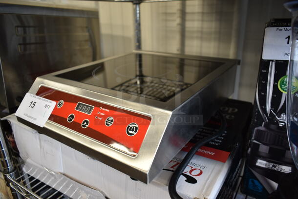 BRAND NEW SCRATCH AND DENT! 2023 Avantco 177IC3500 Stainless Steel Commercial Countertop Electric Powered Single Burner Induction Range. 208-240 Volts, 1 Phase. Tested and Working!  - Image 2 of 5