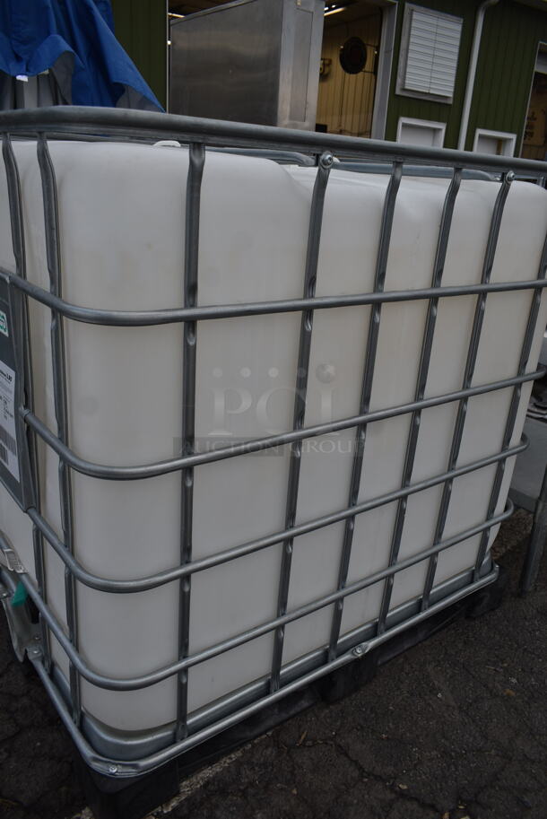 White Poly Bin in Metal Cage. - Image 5 of 6