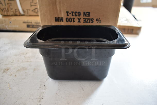 Box of 6 BRAND NEW! Black Poly 1/9 Size Drop In Bins. 1/9x4 - Image 2 of 3