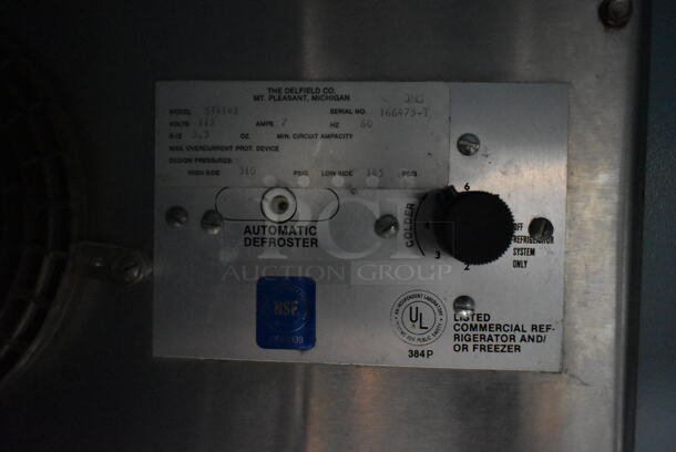Delfield ST4148 Stainless Steel Commercial 2 Door Work Top Cooler w/ Back Splash. 115 Volts, 1 Phase. Tested and Working! - Image 6 of 6