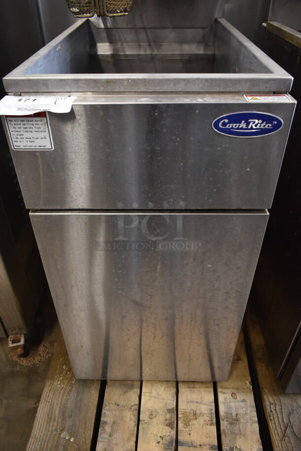 Cook Rite ATFS-40 Stainless Steel Commercial Floor Style Natural Gas Powered Deep Fat Fryer w/ 2 Metal Fry Baskets. 102,000 BTU. - Image 5 of 7