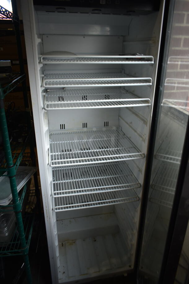 Metal Commercial Single Door Reach In Cooler Merchandiser w/ Poly Coated Racks. Tested and Working! - Image 3 of 4