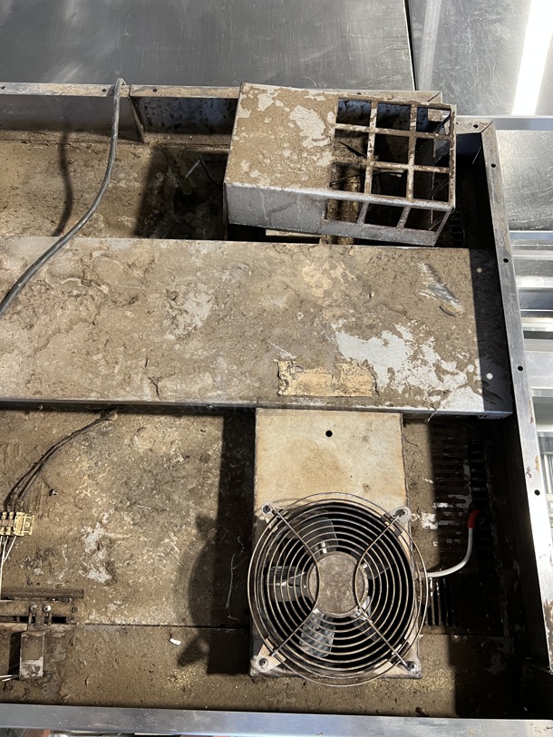 Stainless Steel Commercial Gas Powered Mini Rotating Rack Oven w/ View Through Doors and Lower Pan Rack on Commercial Casters. 48x36x75. Picture of the Unit Powered On Before Removal Is Included In the Listing. - Image 10 of 11