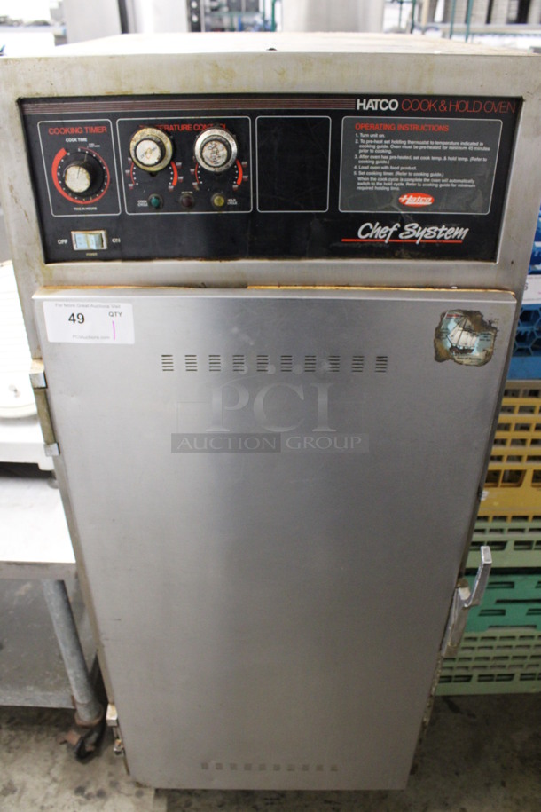 Hatco Chef System Stainless Steel Commercial Single Door Cook & Hold Oven on Commercial Casters. 24x33x57. Cannot Test Due To Plug Style