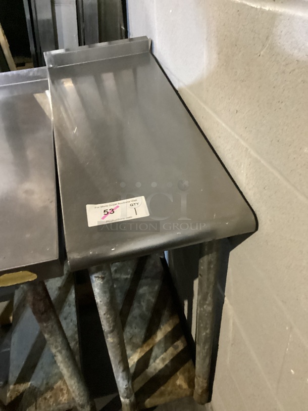 Small Stainless Steel Side Table .
12 x 30 x 34. 
 - Image 2 of 2