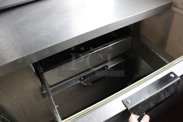 Beverage Air Model SPED60-16C-4 Stainless Steel Commercial Sandwich Salad Prep Table Bain Marie Mega Top w/ 4 Drawers on Commercial Casters. 115 Volts, 1 Phase. 60x34x42. Tested and Working! - Image 8 of 8