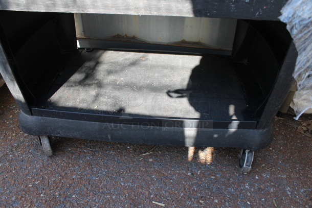 Black Poly 3 Tier Cart w/ Push Handles on Commercial Casters. - Image 4 of 4