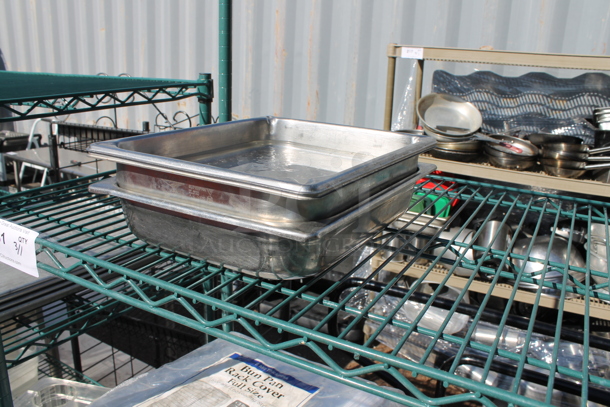 Metro Green Metal 5 Tier Wire Shelving Unit w/ Contents Including Stainless Steel Drop In Bins. BUYER MUST DISMANTLE. PCI CANNOT DISMANTLE FOR SHIPPING. PLEASE CONSIDER FREIGHT CHARGES. - Image 4 of 4