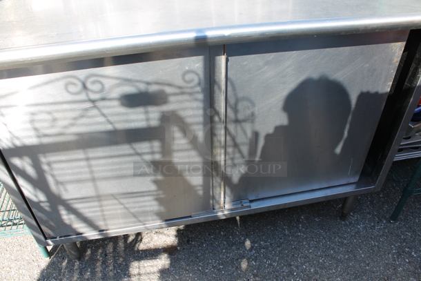 Stainless Steel Table w/ Back Splash and 2 Doors. - Image 3 of 5