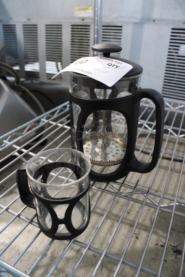 2 Various Metal and Poly Items; French Press and Mug. 4x2.5x3.5, 5.5x4x7. 2 Times Your Bid!  - Image 2 of 3