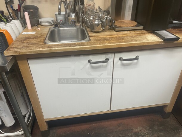 Clean! Commercial Wooden Cabinet with Built in Stainless Steel Sink NSF  