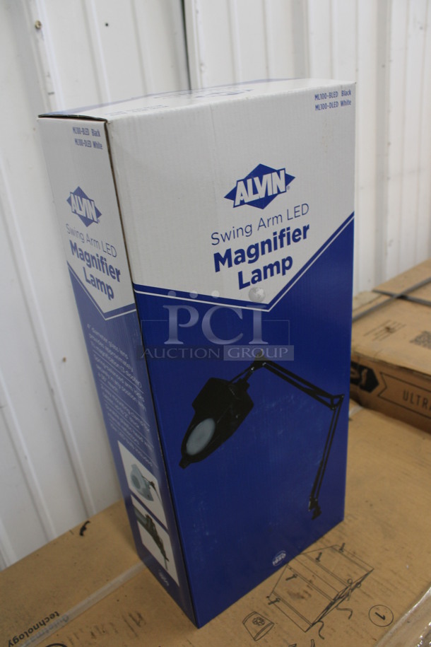 8 BRAND NEW IN BOX! Alvin ML100-BLED Black Metal Swing Arm LED Magnifier Lamp. 8 Times Your Bid! - Image 3 of 3