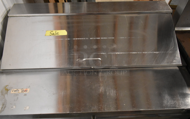 Avantco 178SCL2 Stainless Steel Commercial Sandwich Salad Prep Table Bain Marie Mega Top on Commercial Casters. 115 Volts, 1 Phase. Tested and Powers On But Does Not Get Cold
 - Image 8 of 8