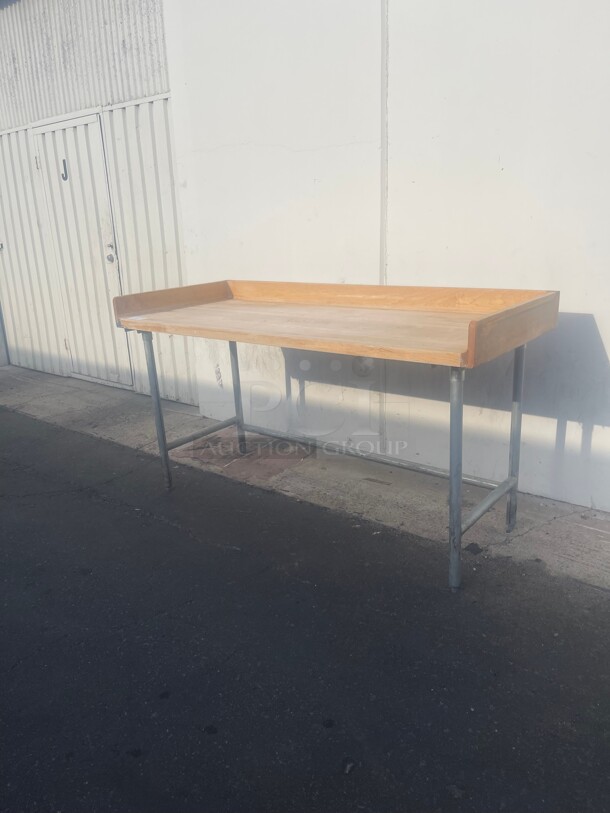 Clean! Wooden Bakery Table With Edges NSF Very Clean Top - Image 5 of 10