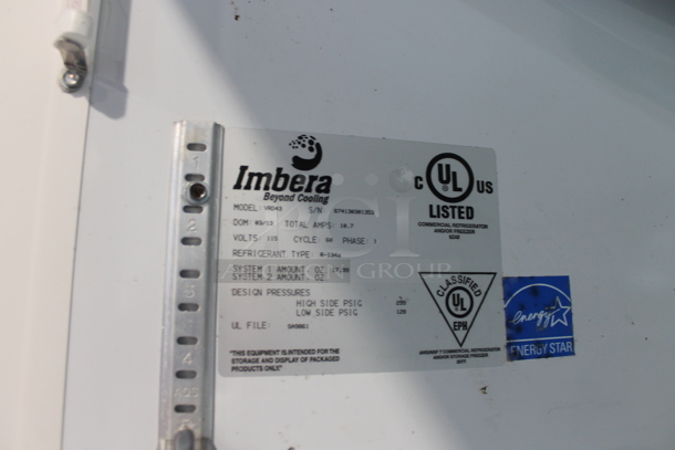 Imbera VRO43 ENERGY STAR Metal Commercial 2 Door Reach In Cooler Merchandiser. 115 Volts, 1 Phase. Tested and Powers On But Does Not Get Cold - Image 9 of 9