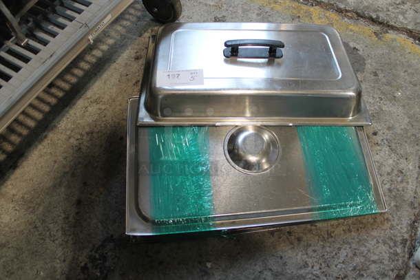 5 Stainless Steel Full Size Lids; 1 Dome and 4 Flat. 5 Times Your Bid! - Image 1 of 3