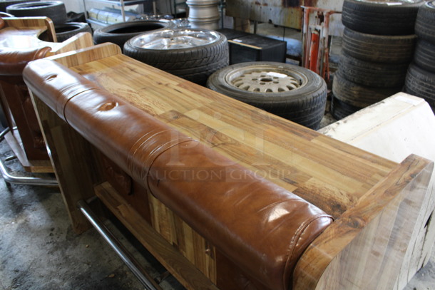 Wooden Bar w/ Foot Rail. 63.5x20x40.5 - Image 2 of 4