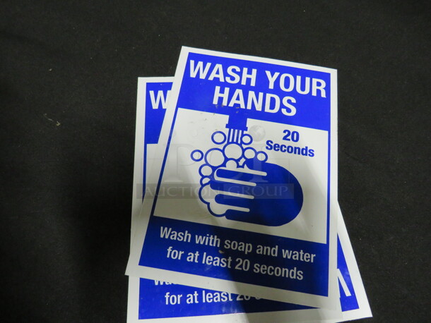 5X7 Wash Hands Sign. 3XBID