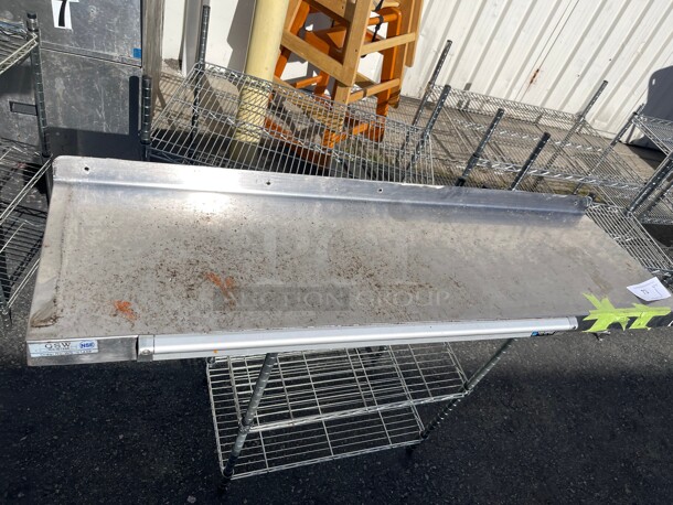 GSW USA WS-W1448 Stainless Wall Mount Shelf 14 inch x 84 inch w/ Mounting Brackets NSF  - Image 3 of 7