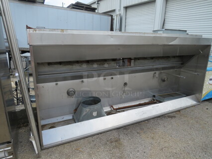 One Stainless Steel Hood System With Piping. 123X54X25