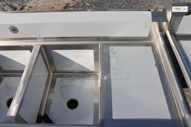 BRAND NEW SCRATCH AND DENT! Regency 600S31824218 Stainless Steel Commercial 3 Bay Sink w/ Dual Drain Boards. Bays 18x24. Drain Boards 16.5x25.5 - Image 3 of 8