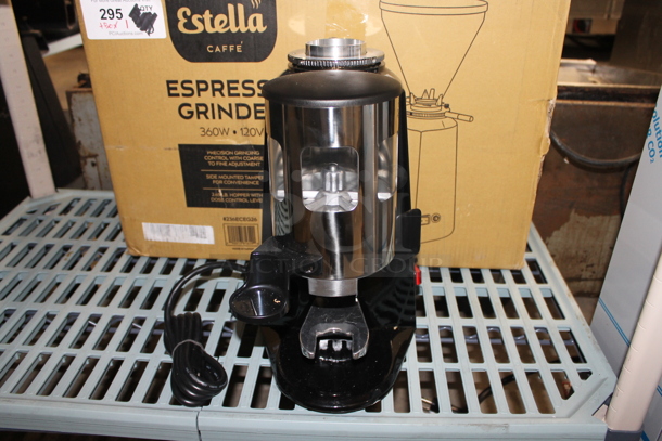 BRAND NEW SCRATCH AND DENT!  Estella 236ECEG26 Metal Commercial Countertop Espresso Bean Grinder. No Hopper. 110 Volts, 1 Phase. Tested and Working! - Image 1 of 7