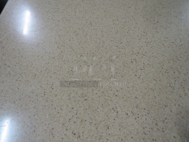 One Granite Look Table Top On A Chrome Pedestal Base. 25X30X31 - Image 2 of 2