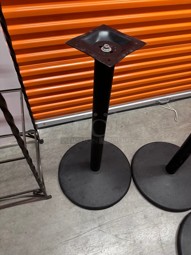 Clean! Cross Cast Iron And Steel Black Commercial Table Round Base - Image 4 of 6