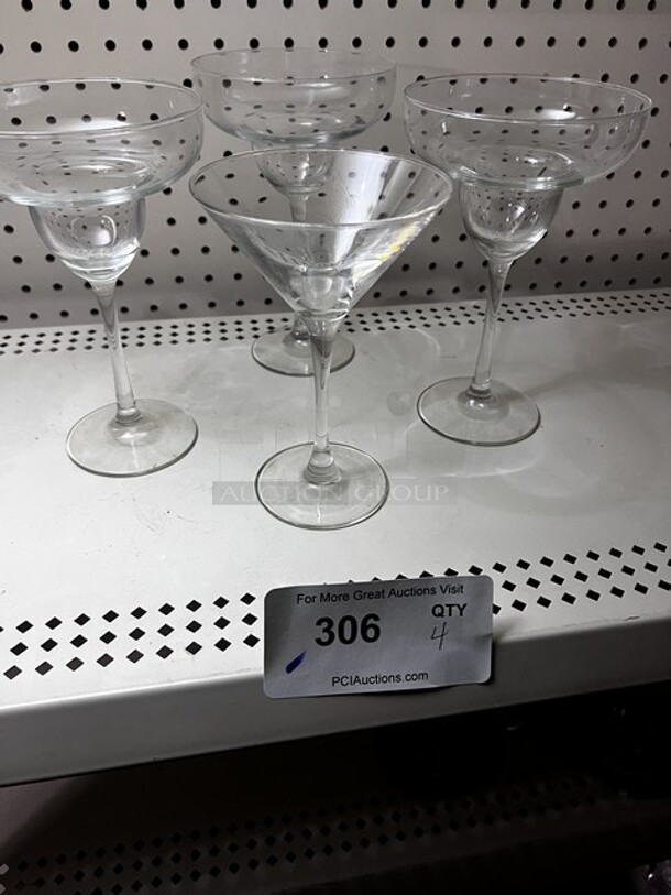 Margarita/Martini Glasses (4) - Image 2 of 3