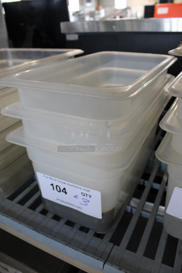 ALL ONE MONEY! Lot of 3 Poly Clear 1/3 Size Drop In Bins! 1/3x6 - Image 2 of 3