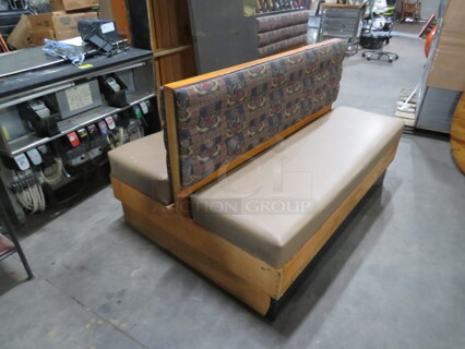 One Double Sided Booth With Cushioned Seat And Back. 60.5X43X36