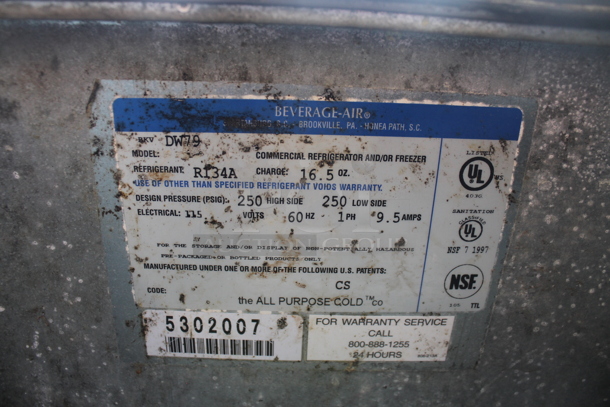 Beverage Air DW79 Stainless Steel Commercial Back Bar Bottle Cooler w/ 3 Sliding Lids. 115 Volts, 1 Phase. Tested and Working! - Image 3 of 6