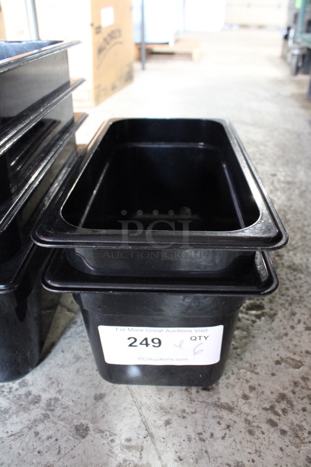 ALL ONE MONEY! Lot of 6 Black Poly 1/3 Size Drop In Bins; 2 Cambro and 4 Carlisle! 1/3x6 - Image 3 of 4