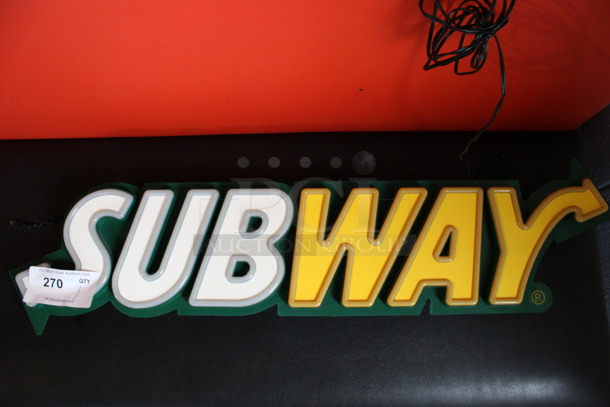 Subway Light Up Sign. 36x2.5x9. Tested and Working! - Image 7 of 7