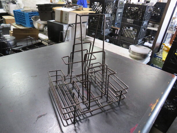 Brown Metal Table Top Condiment/Menu Holder. 5XBID - Image 1 of 1