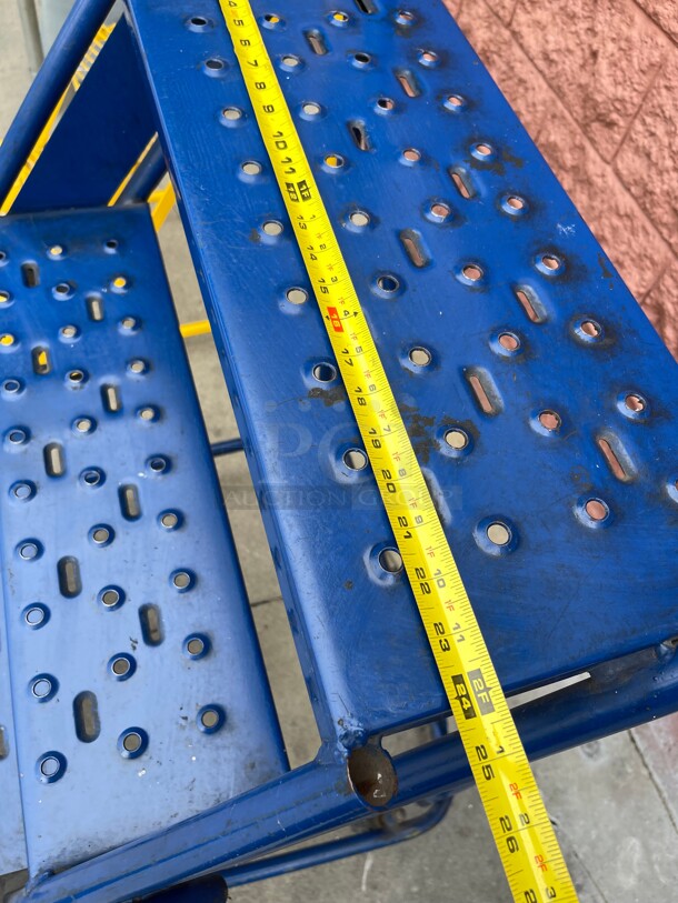 Nice! 78 in H Steel Rolling Ladder, 4 Steps, 450 lb Load Capacity NSF Blue Color - Image 5 of 7