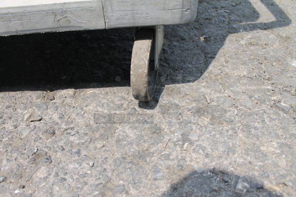 Gray Utility Push Cart With One Undershelf On Commercial Casters.  - Image 5 of 5