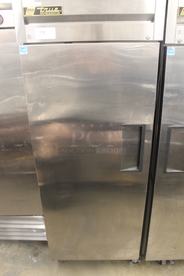 2015 True TG1R-1S ENERGY STAR Stainless Steel Commercial Single Door Reach In Cooler w/ Poly Coated Racks on Commercial Casters. 115 Volts, 1 Phase. Tested and Working! - Image 1 of 6
