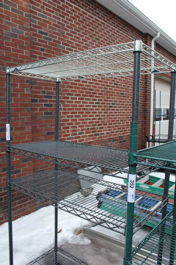 Green Finish 5 Tier Metro Style Shelving Unit. BUYER MUST DISMANTLE. PCI CANNOT DISMANTLE FOR SHIPPING. PLEASE CONSIDER FREIGHT CHARGES. 36x18x75 - Image 2 of 3
