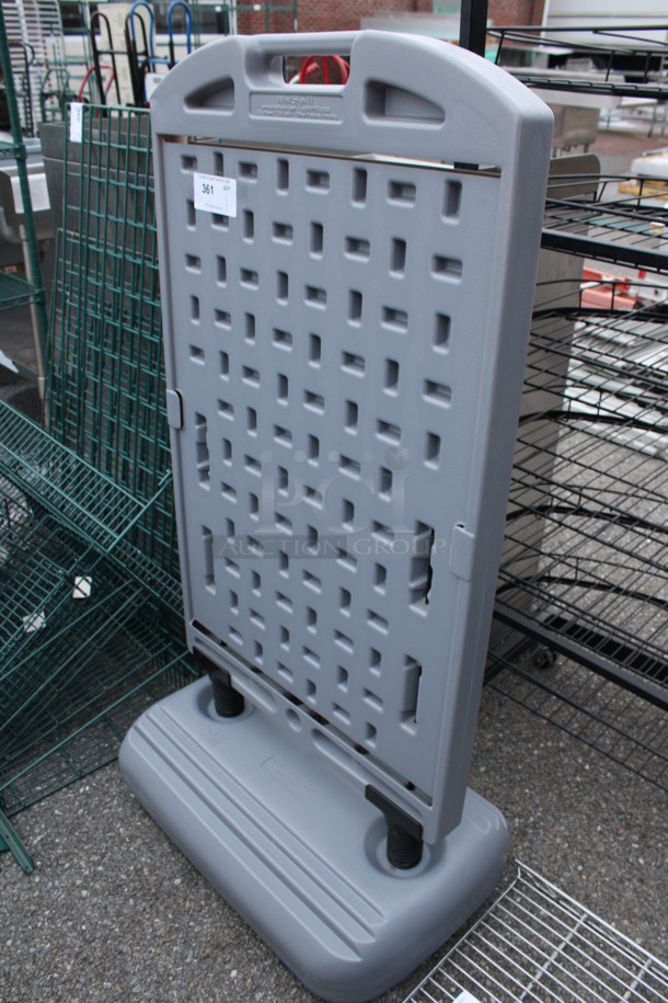 Gray Poly Floor Style Sign. 28x19x55 - Image 2 of 3