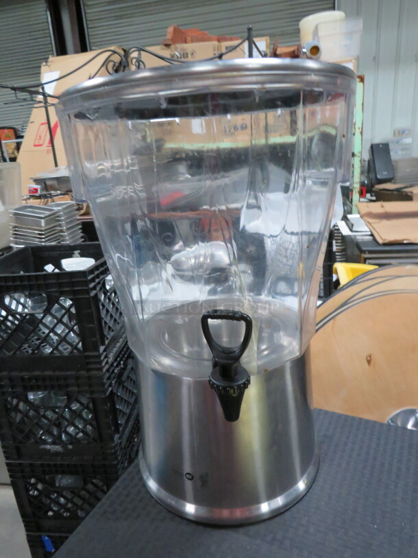 One Beverage Dispenser With Stainless Steel Stand And Lid.   - Image 1 of 1