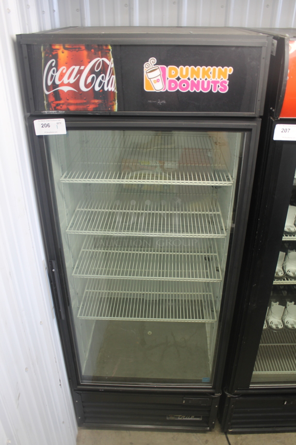 2012 True GDM-26EM-LD ENERGY STAR Metal Commercial Single Door Reach In Cooler Merchandiser w/ Poly Coated Racks. 115 Volts, 1 Phase. Tested and Powers On But Does Not Get Cold - Image 1 of 4