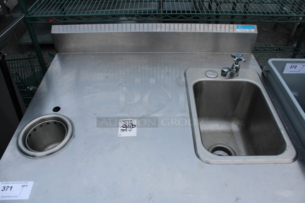 Stainless Steel Commercial Table w/ Sink Bay, Faucet and Under Shelf. 36x30x41.5. Bay 10x14x10 - Image 2 of 4