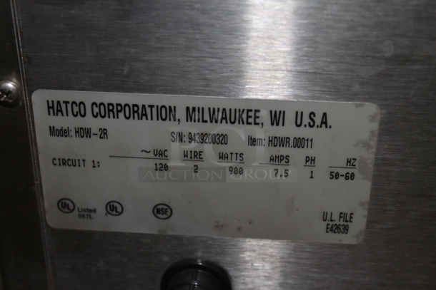 Hatco HDW-2R Stainless Steel Commercial Single Drawer Warming Drawer. 120 Volts, 1 Phase. Tested and Working! - Image 10 of 12