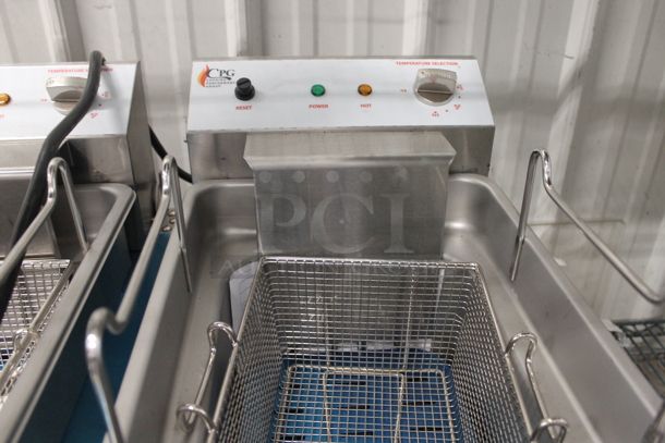 BRAND NEW SCRATCH AND DENT! Cooking Performance Group CPG 351EF302 Stainless Steel Commercial Countertop Electric Powered Double Fryer w/ 2 Metal Fry Baskets. 208-240 Volts. - Image 3 of 5
